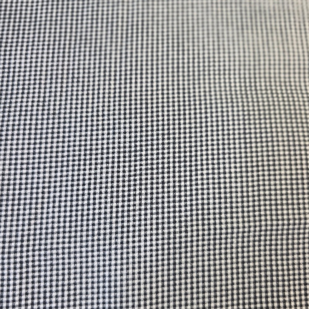 Gingham Check Fabric Navy Blue White Micro Pattern 34in x 1yd